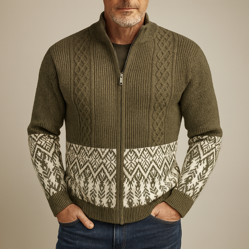 Gilet uomo invernale elegante full zip, perfetto per stratificazione casual o ufficio.