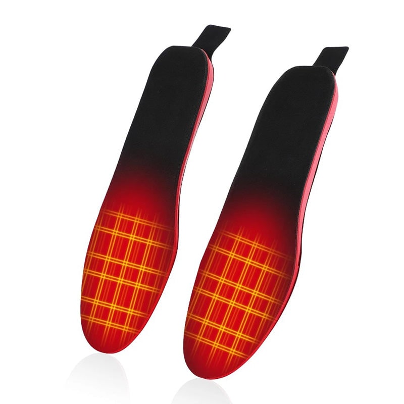 Solette riscaldate wireless con telecomando per calore ai piedi e supporto arco plantare, ideali per l'inverno.