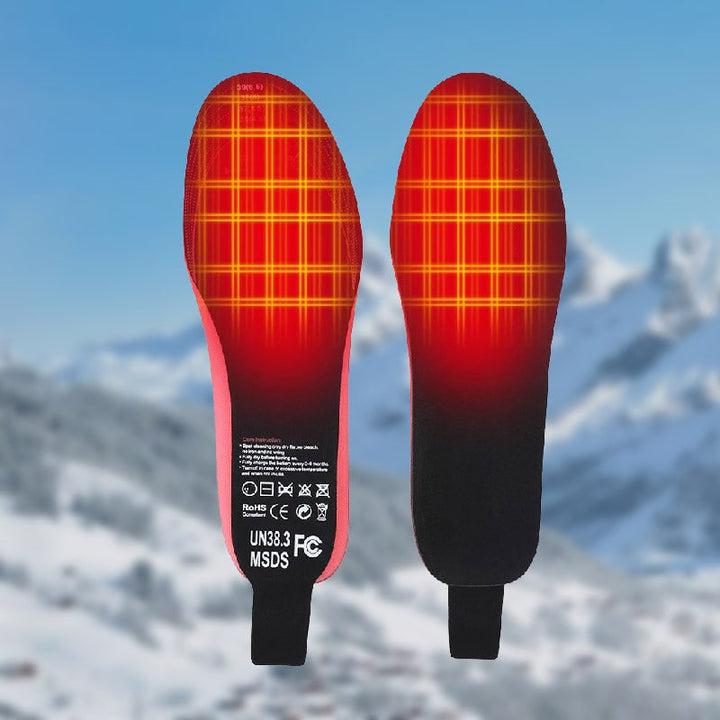 Solette riscaldate ricaricabili, essenziali per piedi caldi e comfort termico. Supporto arco per escursionismo e sci.