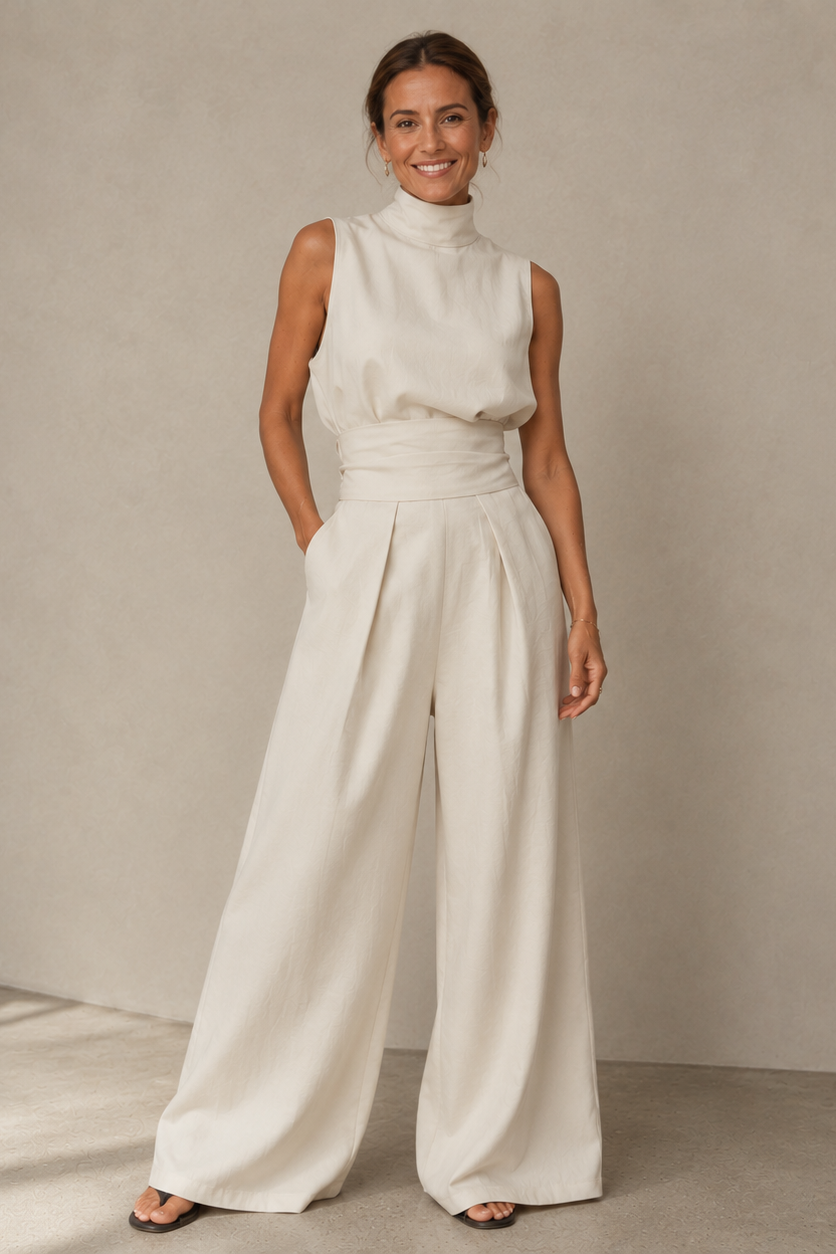 Comoda tuta donna fluida e ampia, perfetta per outfit estivi casual e rilassati. Vesti con leggerezza.