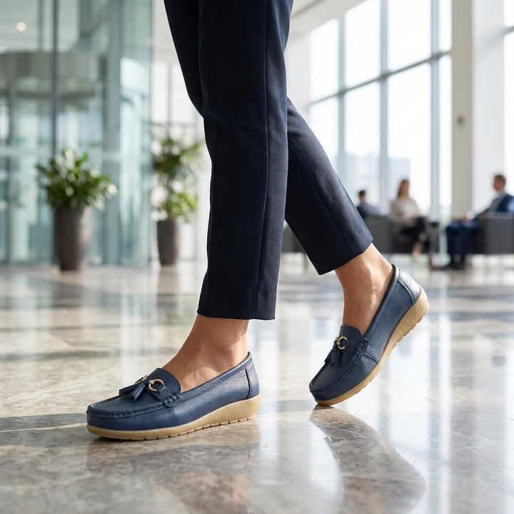 Mocassini donna versatili, per outfit eleganti o casual, con plantare di supporto e design.