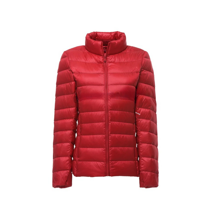 Giacca donna trapuntata ultraleggera blu navy, calda e comprimibile, perfetta per i viaggi.