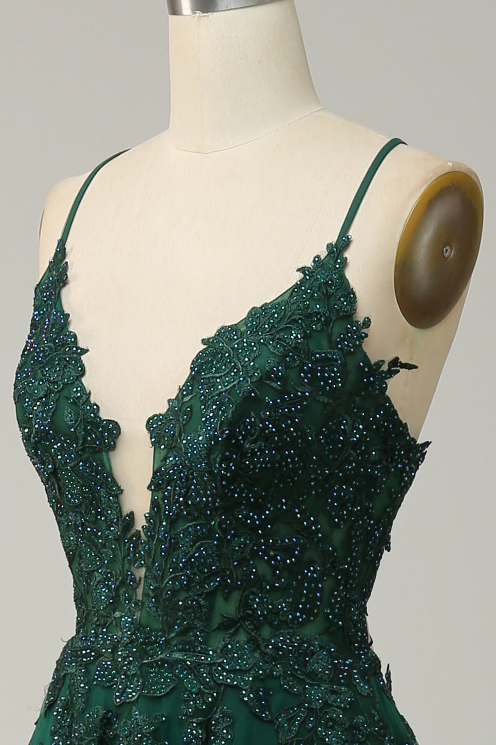 Abito formale donna A-line lungo ed elegante, con scollo a V per balli e feste serali.