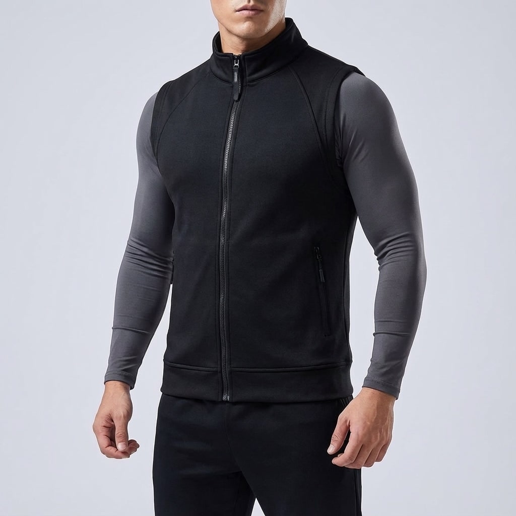Gilet da donna sportivo e funzionale, con calde tasche zip e fodera in pile, ideale per abbigliamento activewear.