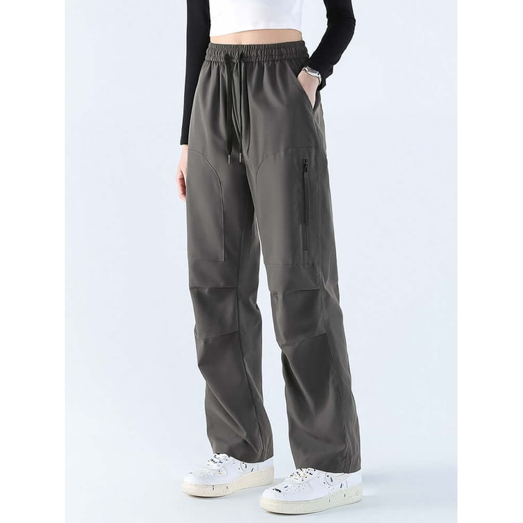 Pantaloni cargo da trekking donna vita alta, gamba dritta. Ideali per outdoor, escursionismo e viaggio. Comodi e sportivi.
