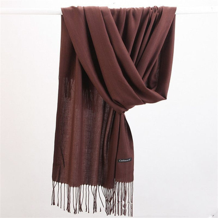 Sciarpa da donna in puro cashmere, morbida e avvolgente, con nappe, regalo perfetto.