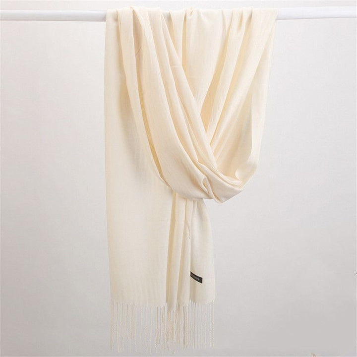 Sciarpa da donna in cashmere premium, avvolgente, calda e con nappe, per l'inverno.