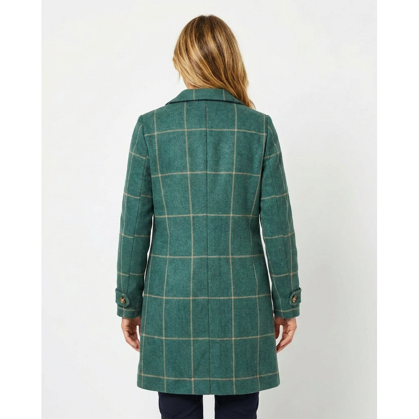Giacca donna a quadri dallo stile classico, con rever e bottoni tartarugati. Capo spalla versatile per casual chic.