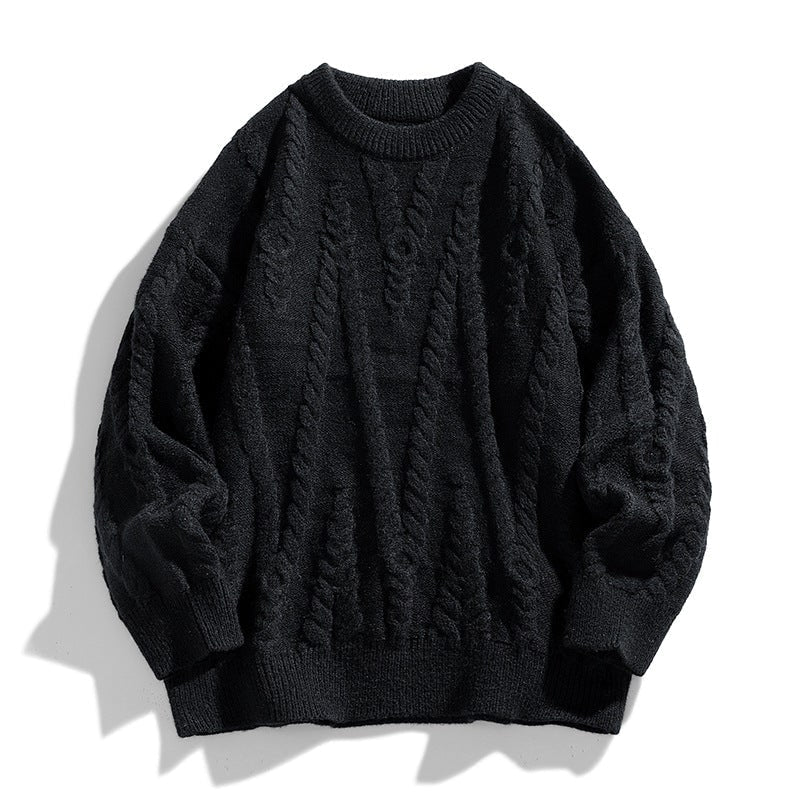 Maglione donna girocollo con vestibilità oversize e preziose lavorazioni a trecce, per comfort e stile.