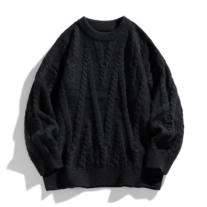 Maglione donna girocollo con vestibilità oversize e preziose lavorazioni a trecce, per comfort e stile.