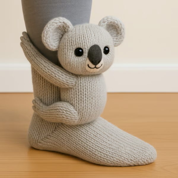 Idea regalo: Calze donna 3D con animaletto, in maglia spessa, calde e divertenti per ogni occasione.