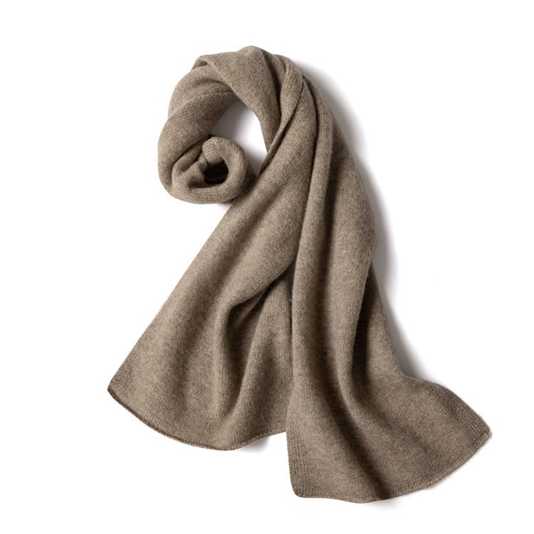 Elegante sciarpa invernale unisex in maglia fine, calda e alla moda, con distintivo bordo arrotolato. Ottimo regalo.