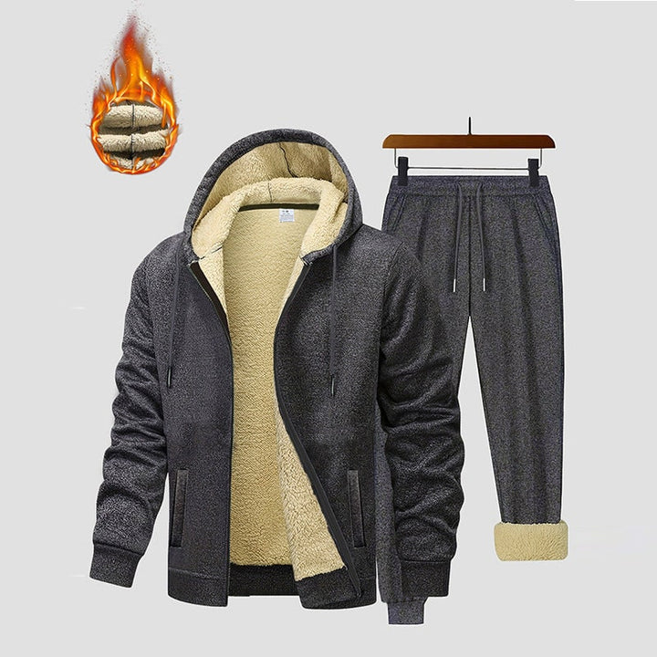 Tuta felpata da donna 2 pezzi, calda e confortevole. Completo invernale con felpa con cappuccio e pantaloni.