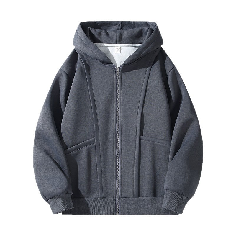 Felpa donna full zip con cappuccio, tasche laterali e polsini a costine, ideale per un look sportivo e comodo.