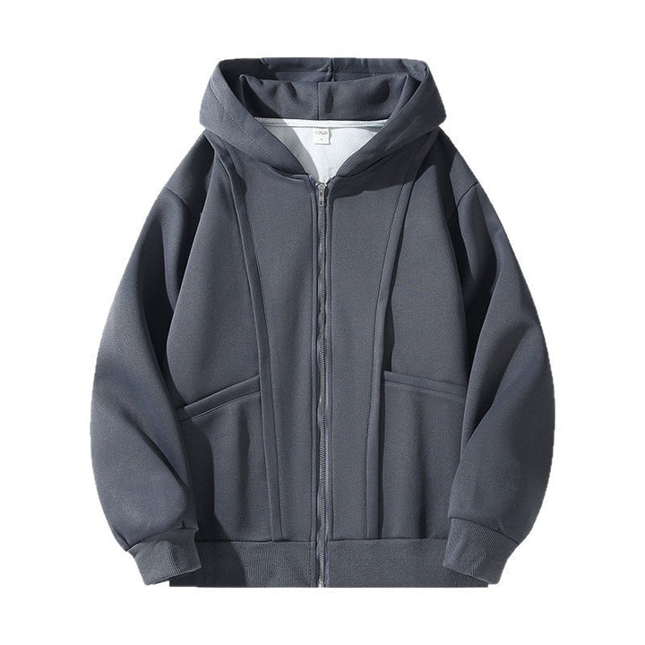 Felpa donna full zip con cappuccio, tasche laterali e polsini a costine, ideale per un look sportivo e comodo.