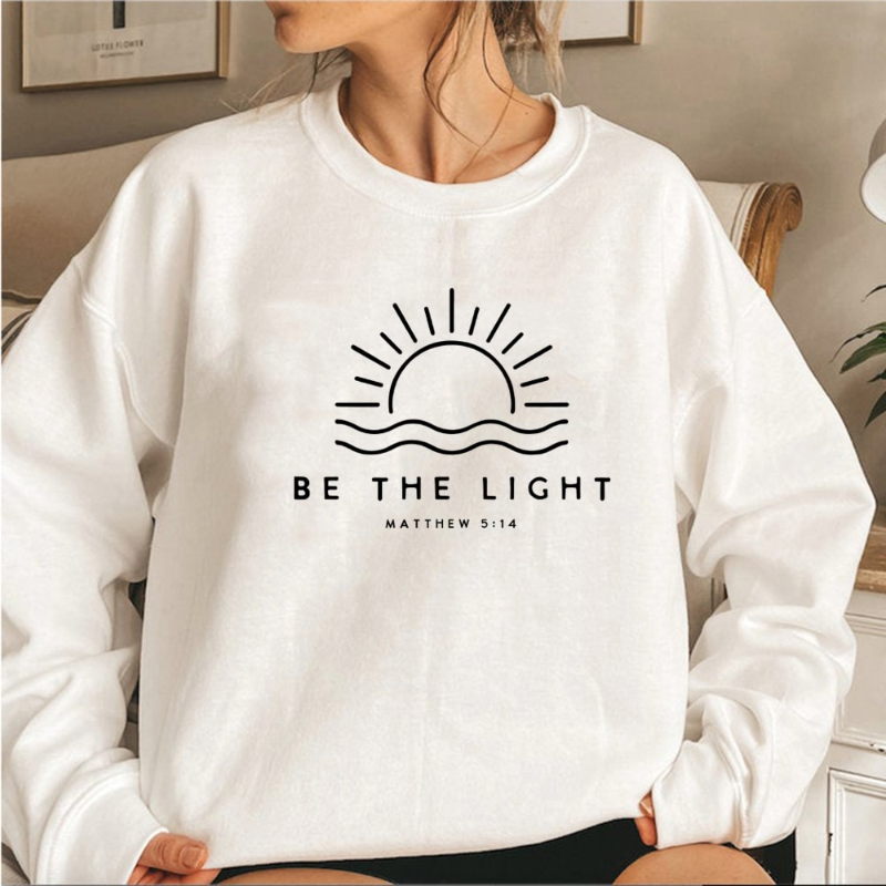 Felpa grafica da donna con stampa sole onda, un pullover alla moda e comodo, ottimo regalo per lei.