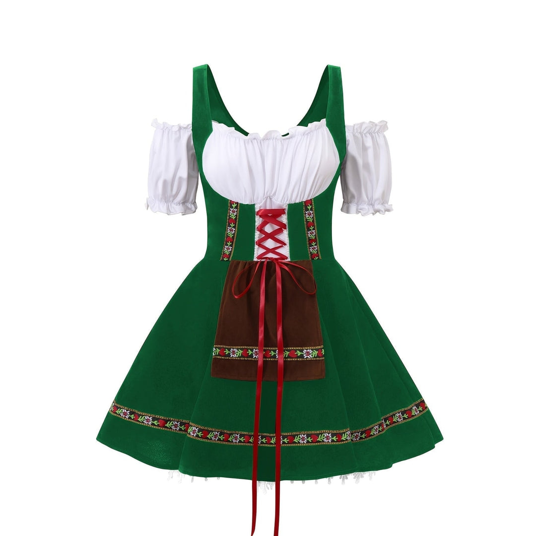 Abito Dirndl donna per celebrazione tedesca, adatto per feste a tema e travestimenti Oktoberfest.