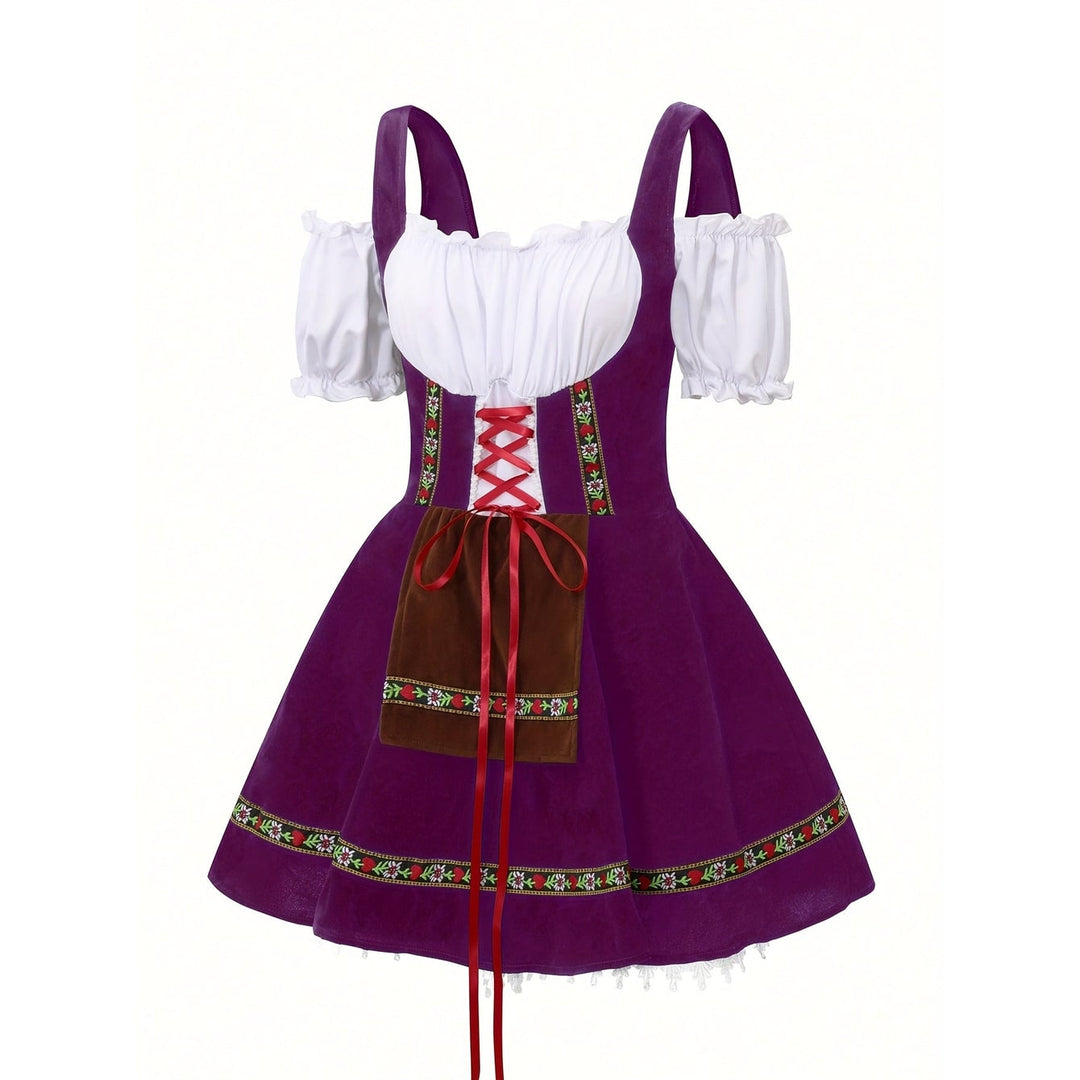 Travestimento Dirndl donna per Halloween o Oktoberfest, stile autentico tedesco, per feste allegre.