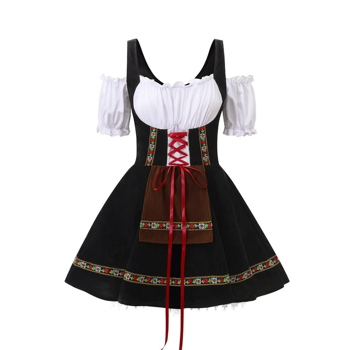 Abito Dirndl da festa bavarese, design tradizionale con corpetto e grembiule. Perfetto per celebrazioni.