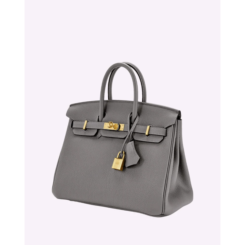 Borsa a mano elegante da donna, design strutturato, perfetta per ufficio e eventi, con chiusura a lucchetto.