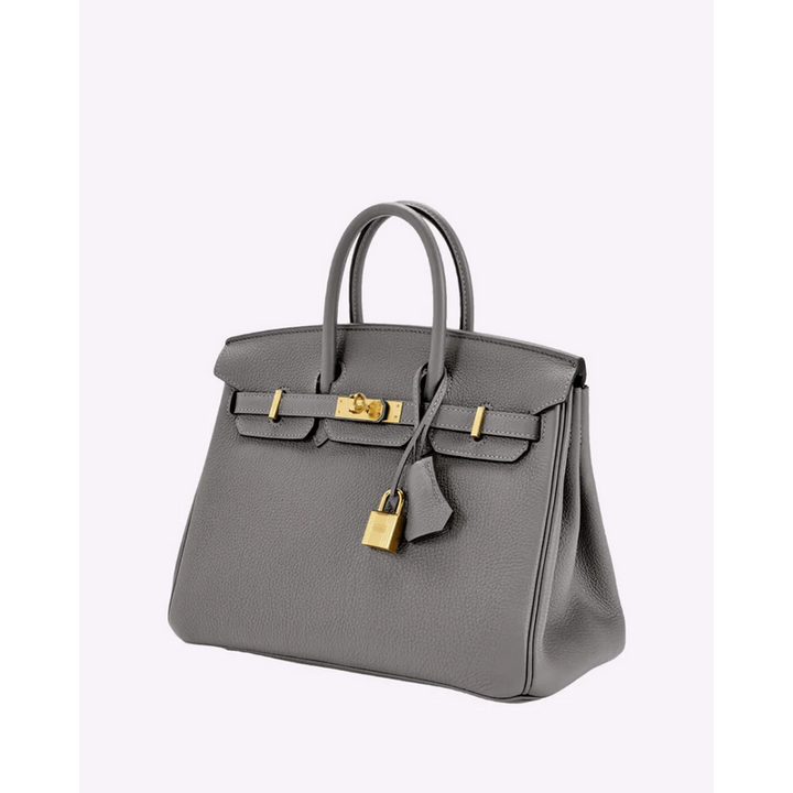 Borsa a mano elegante da donna, design strutturato, perfetta per ufficio e eventi, con chiusura a lucchetto.