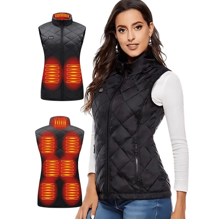 Gilet riscaldato da donna slim fit, ideale per calore elettrico portatile in inverno con USB.