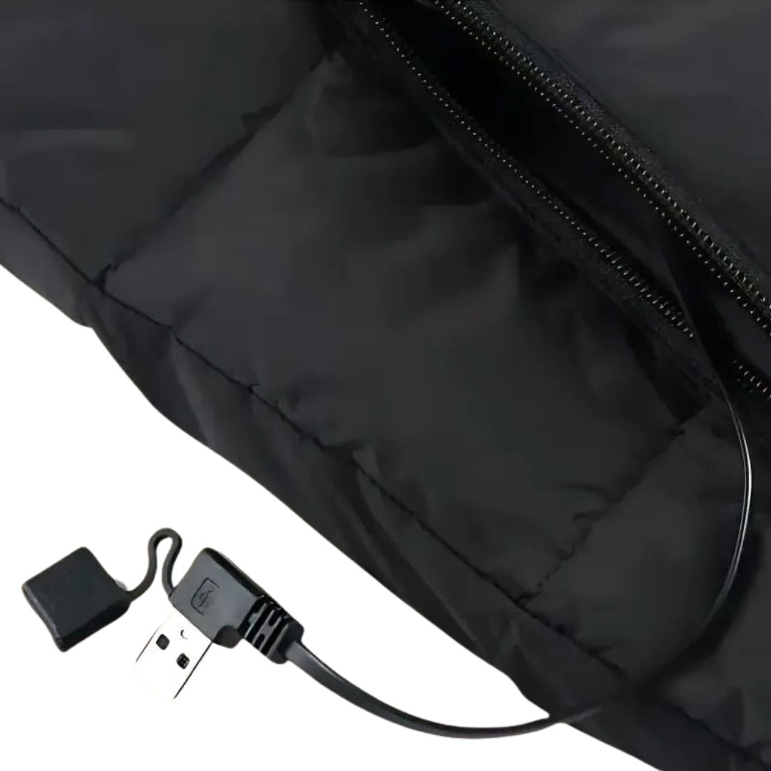 Elegante gilet riscaldato da donna slim fit con USB, assicura calore elettrico e comfort termico.