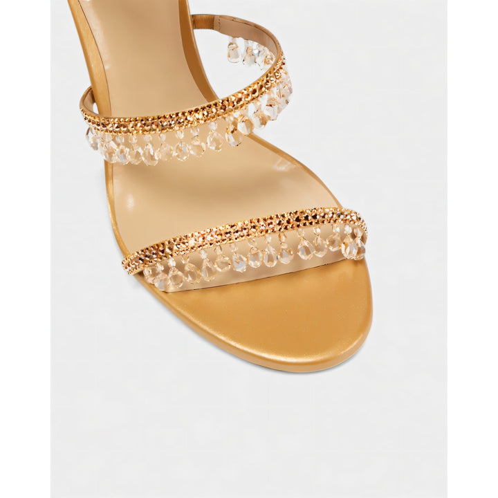 Tacchi a spillo donna con nappe brillanti, fascetta caviglia. Ideali per serate speciali.