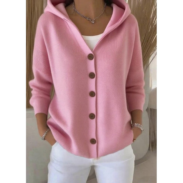 Cardigan donna lungo oversize con cappuccio, perfetto per la moda autunnale e comfort quotidiano.