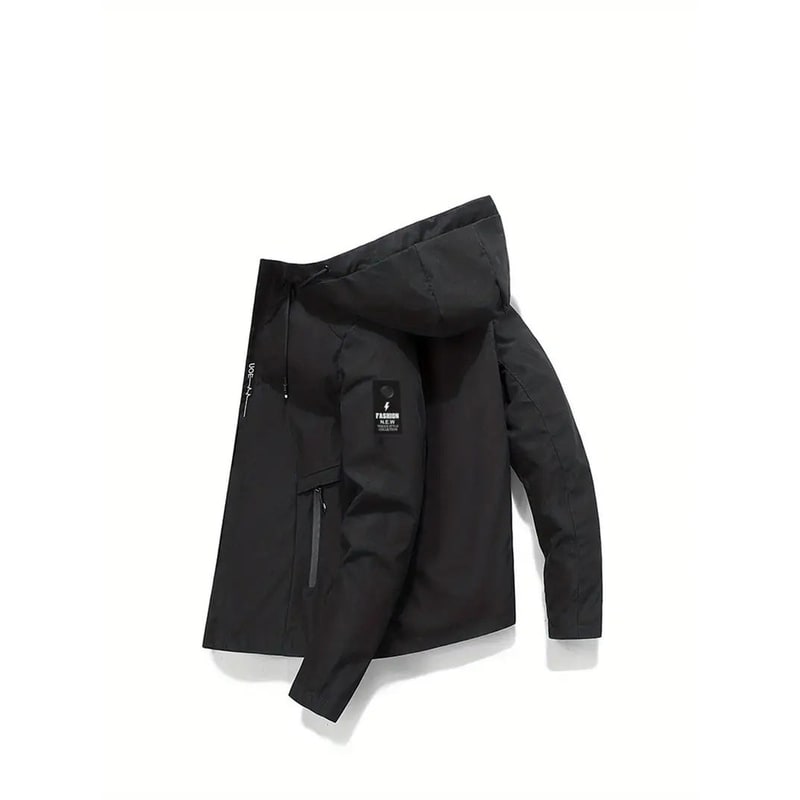 Moderna giacca a vento donna, impermeabile, con cappuccio, tasche zip. Ideale per moda primavera/autunno.