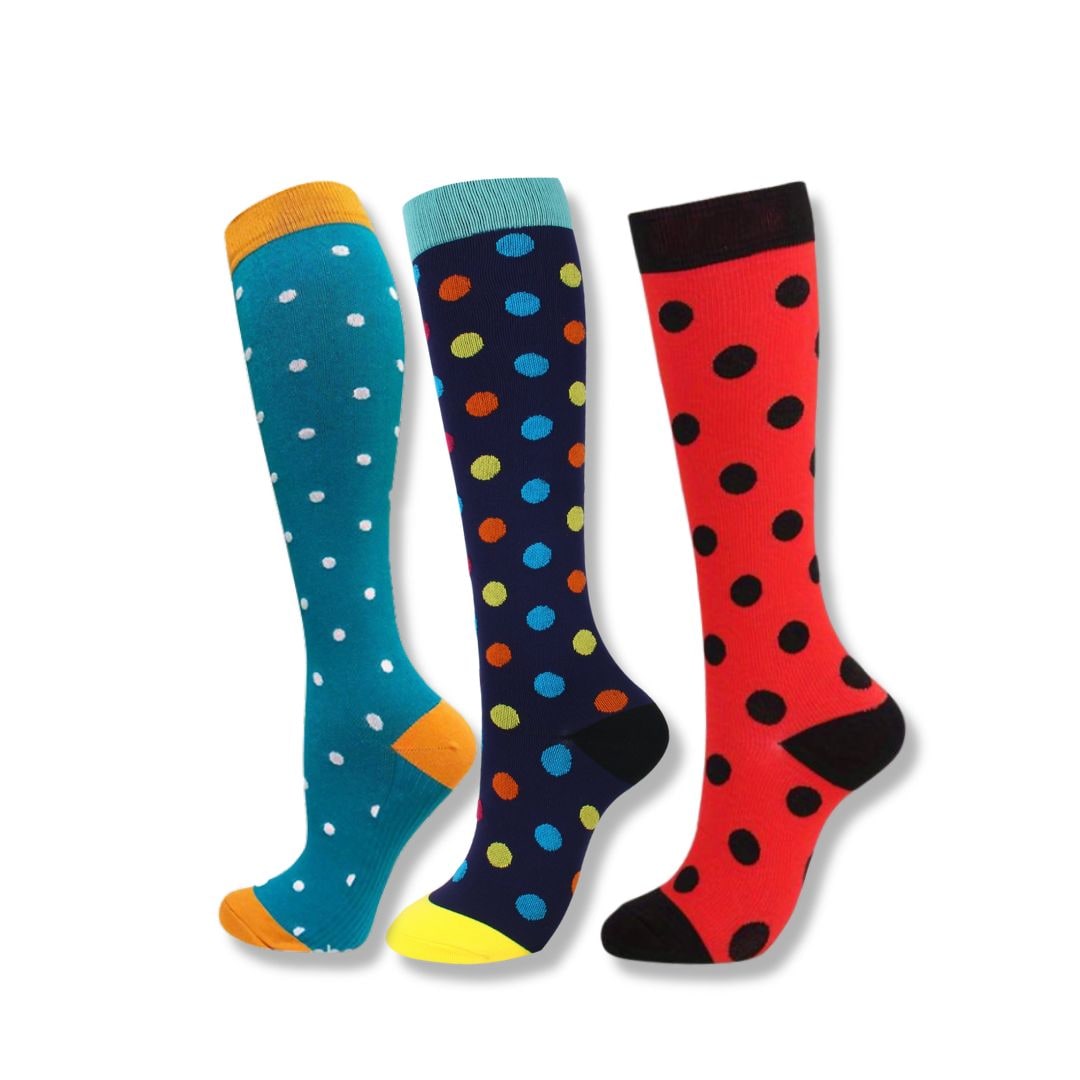 Calze a compressione da donna al ginocchio per salute gambe e comfort duraturo. Multipack versatile.