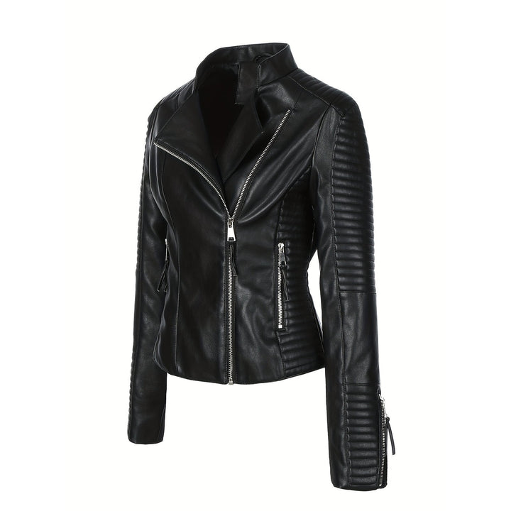 Moda femminile: giacca elegante biker donna, perfetta per primavera autunno, con spalle trapuntate.