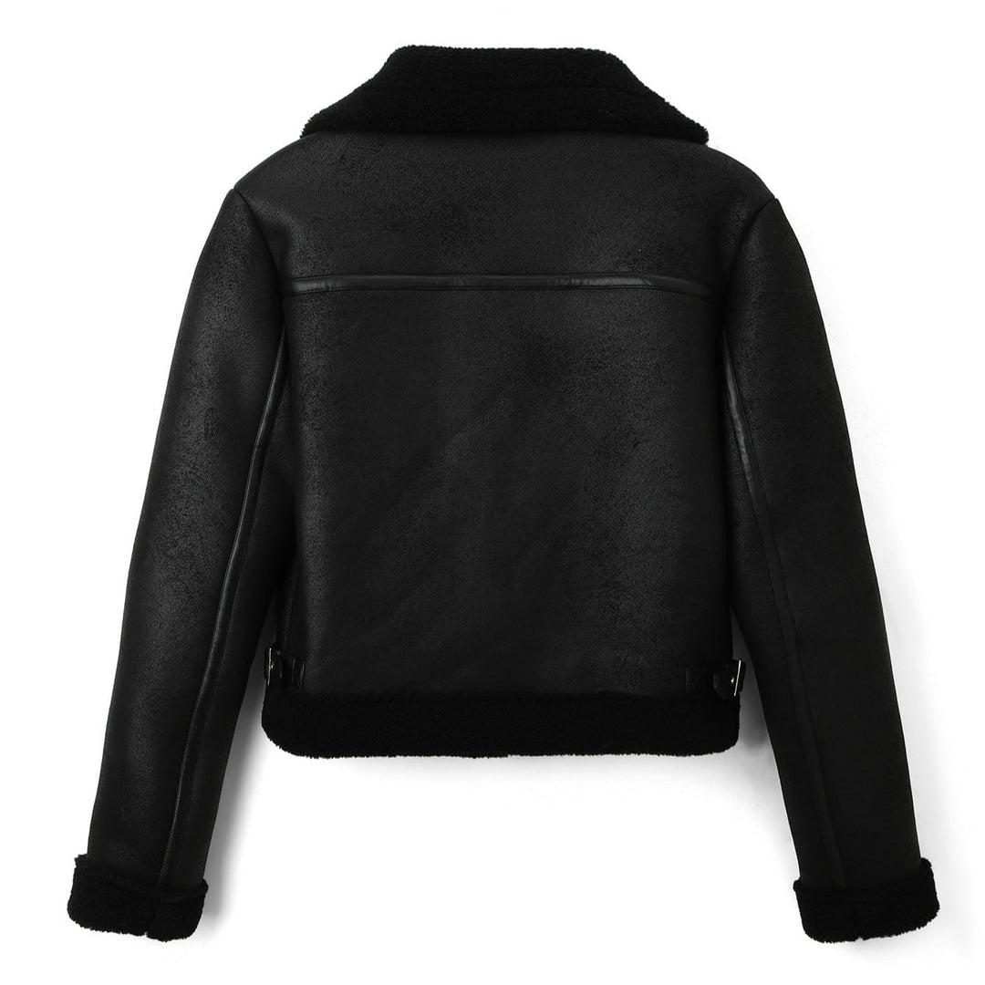 Giacca da donna biker con cerniera asimmetrica, ideale per uno stile casual e moderno. Soprabito autunnale/invernale.