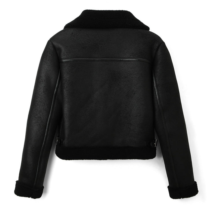 Giacca da donna biker con cerniera asimmetrica, ideale per uno stile casual e moderno. Soprabito autunnale/invernale.