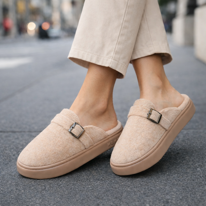 Pantofole mule da donna con supporto arco, morbide e confortevoli per piedi stanchi.