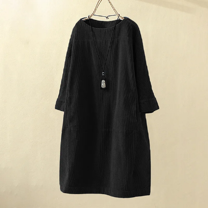 Vestito donna oversize morbido e casual, maniche lunghe, ideale per il comfort e uno stile rilassato tutto il giorno.