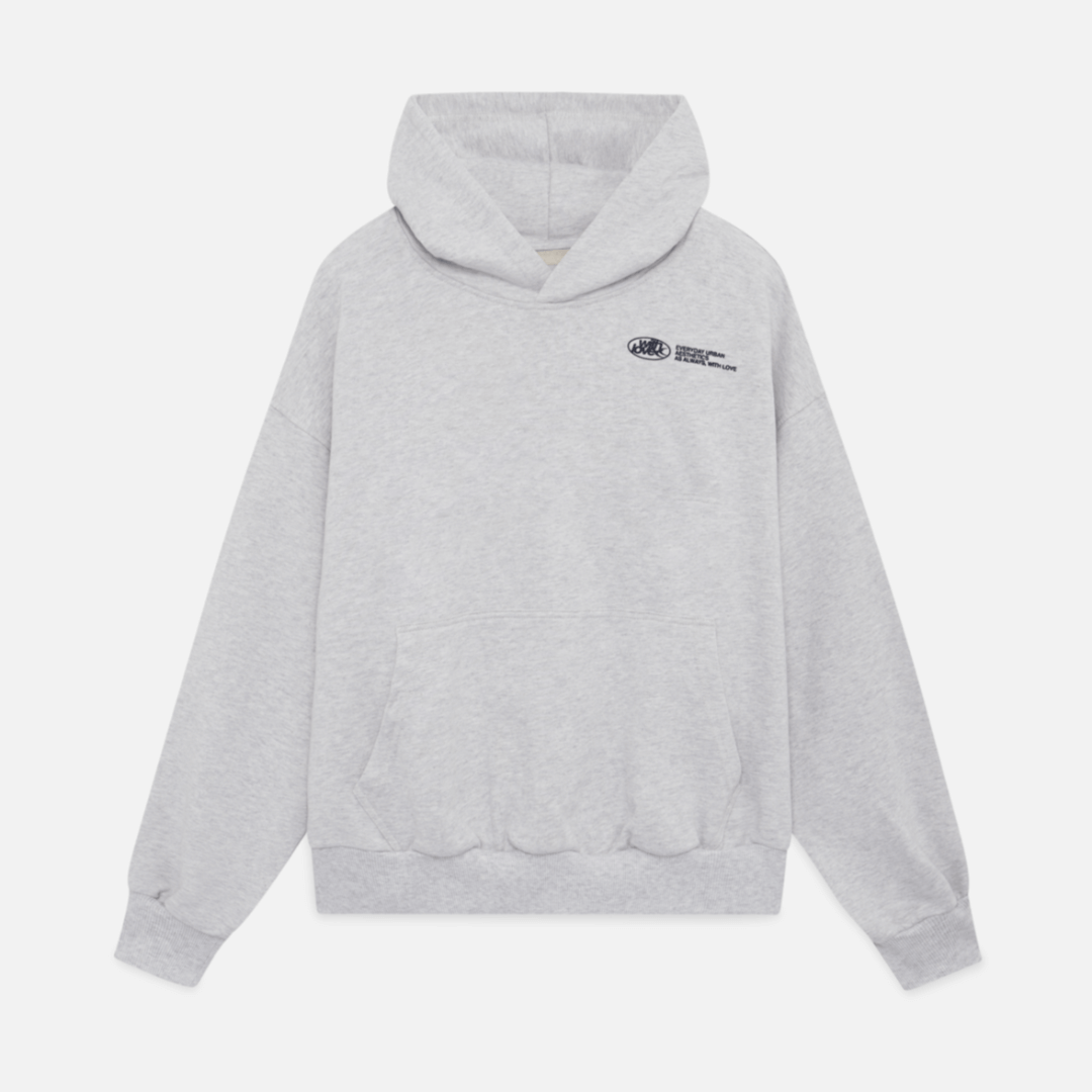 Felpa comoda donna oversize con cappuccio, grafica moderna, spalla scesa per stile casual.