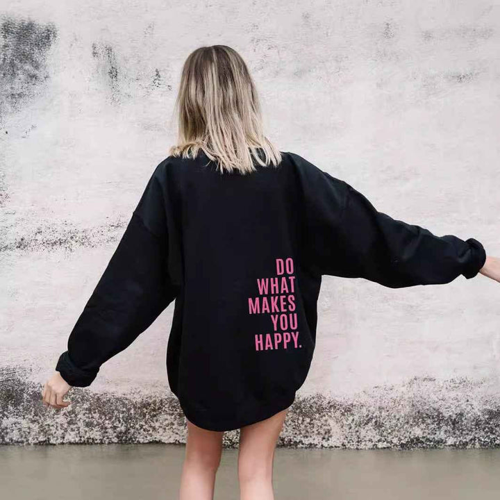 Felpa con zip donna oversize per look casual. Stampa grafica sul retro. Disponibile in rosa, nero, azzurro per ogni stile.