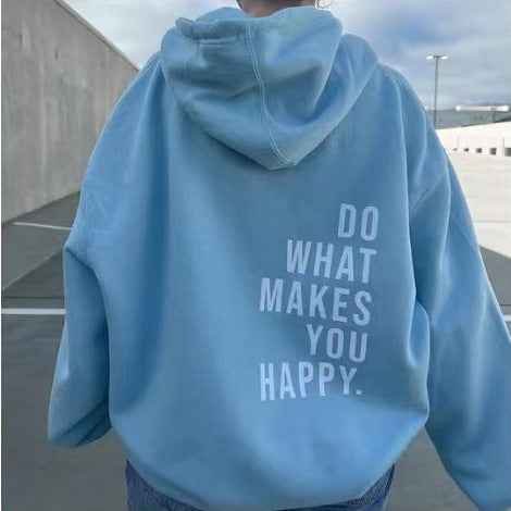 Felpa donna oversize trendy con zip e distintiva stampa grafica posteriore. Comfort e stile streetwear alla moda.