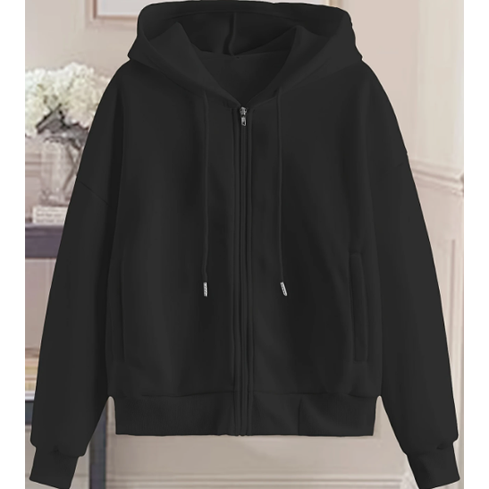Felpa con cappuccio donna oversize con zip frontale e tasche, vestibilità comoda per outfit moda.