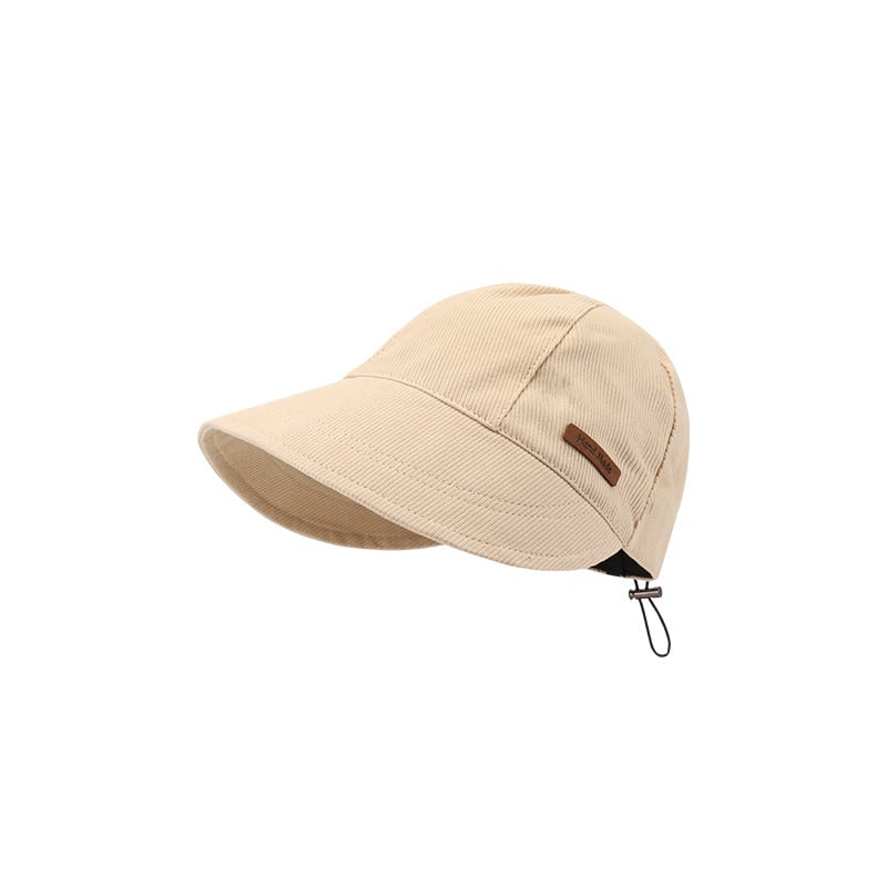 Cappello da spiaggia donna pieghevole, protezione solare con tesa larga e laccetto.