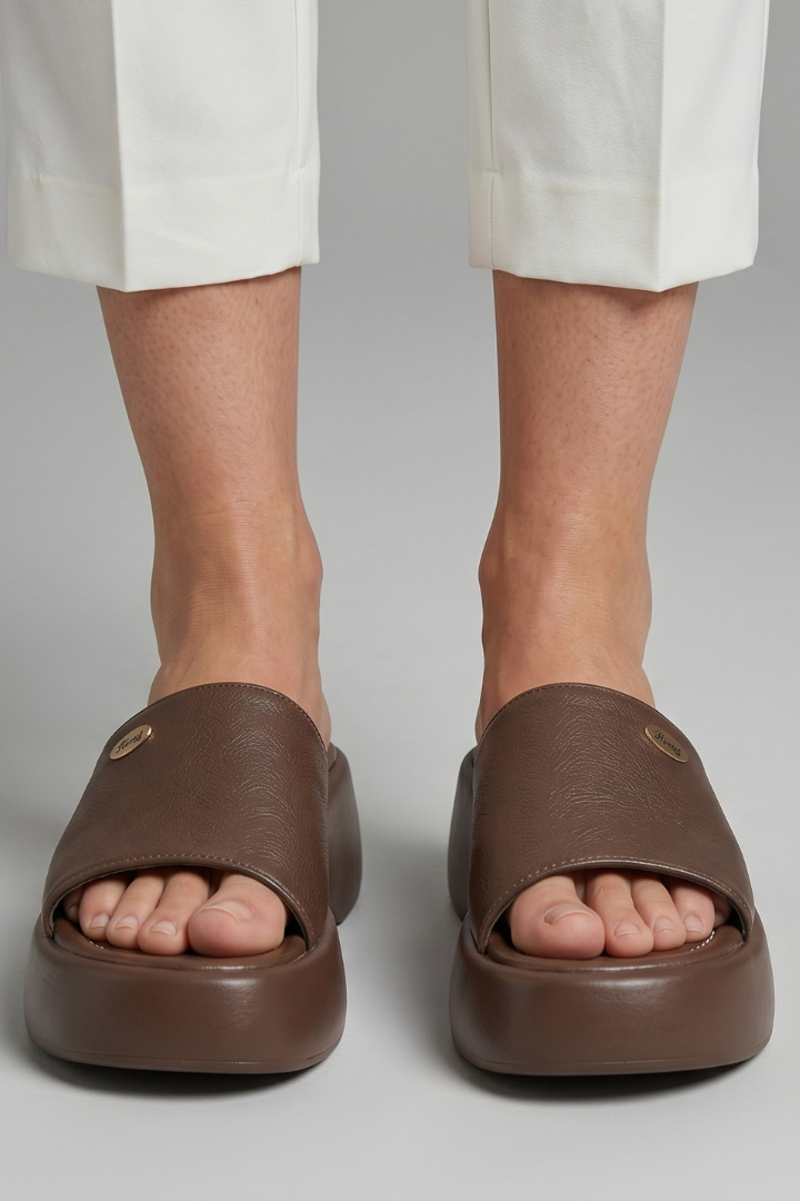 Sandali donna con zeppa comoda e plateau, punta aperta, scarpe estive eleganti per moda e comfort.