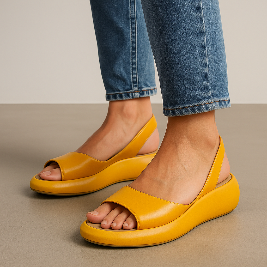 Calzature estive donna open toe con piattaforma slingback, comfort e stile per ogni occasione.