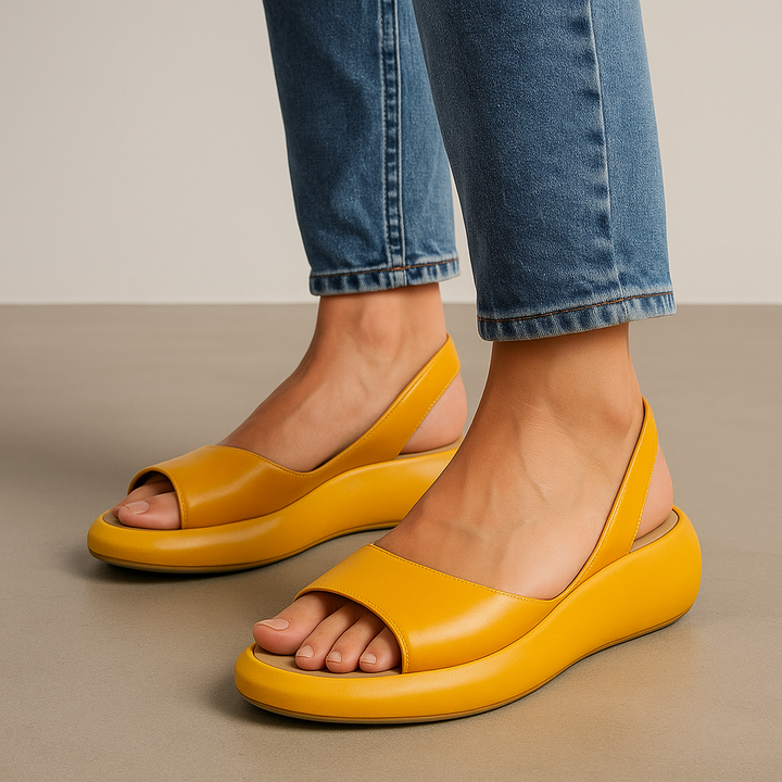 Calzature estive donna open toe con piattaforma slingback, comfort e stile per ogni occasione.