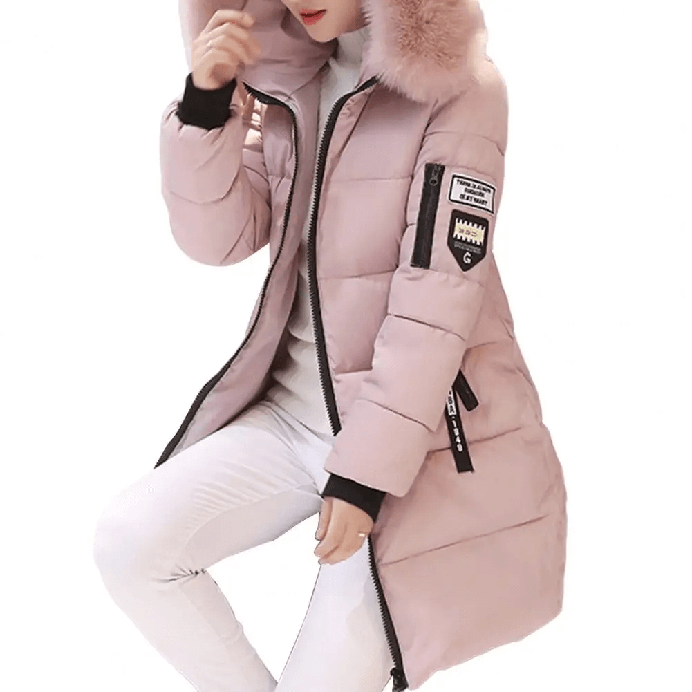 Cappotto trapuntato donna invernale, moda outerwear a mezza lunghezza con cappuccio per ogni giorno.