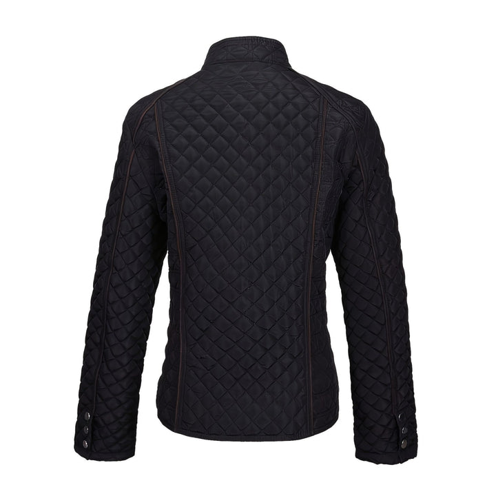 Capospalla femminile casual chic, giacca trapuntata leggera da donna con dettagli a contrasto per autunno/inverno.