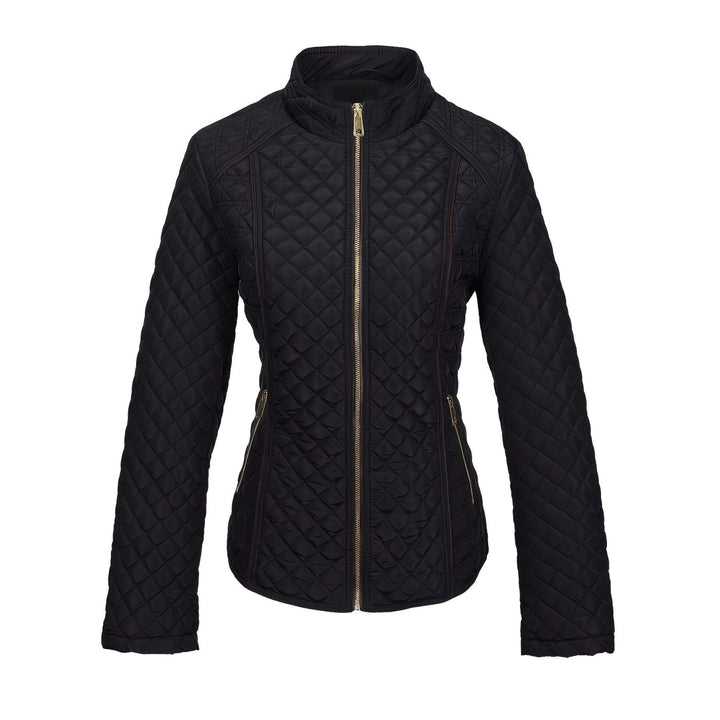 Giacca leggera trapuntata da donna, versatile per moda autunno/inverno, con piping a contrasto e stile casual chic.