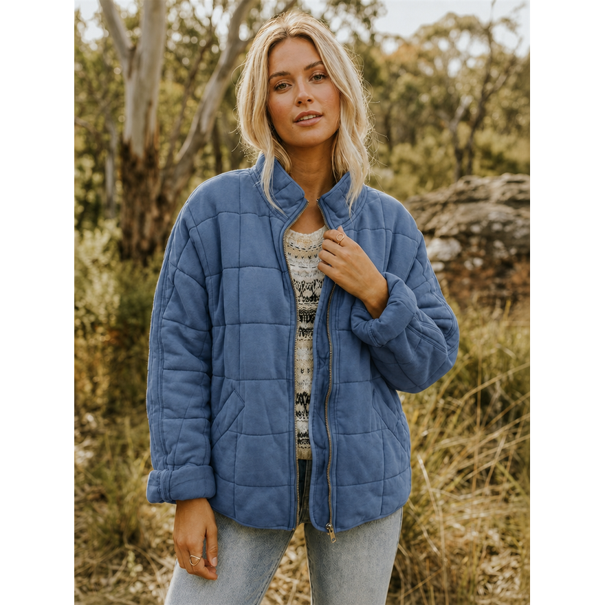 Giacca trapuntata donna versatile, elegante e casual, perfetta per l'inverno e l'autunno.