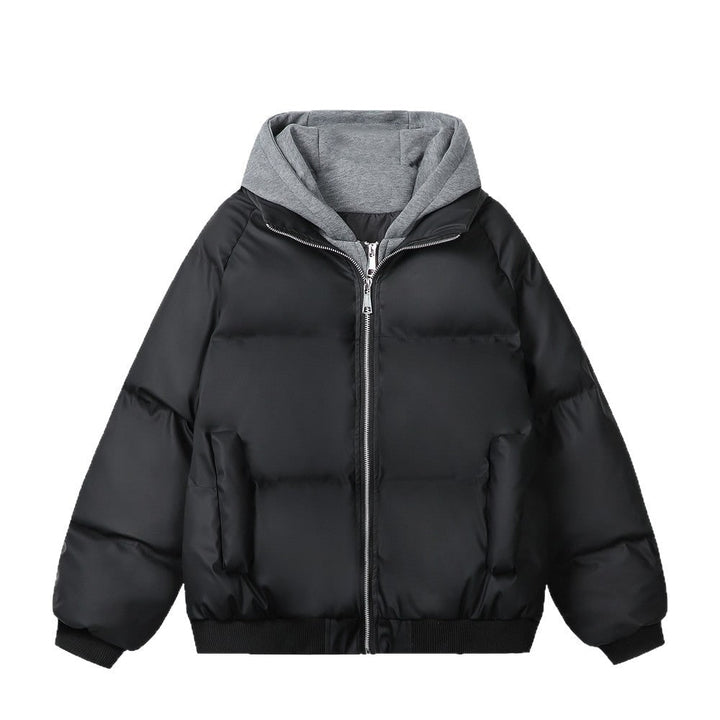 Piumino donna trapuntato stile bomber con cappuccio, doppia zip, casual ed esterna calda.