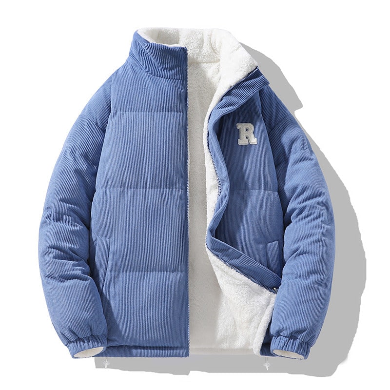 Giacca piumino reversibile donna trapuntata con collo alto, ideale per abbigliamento invernale e stile casual.